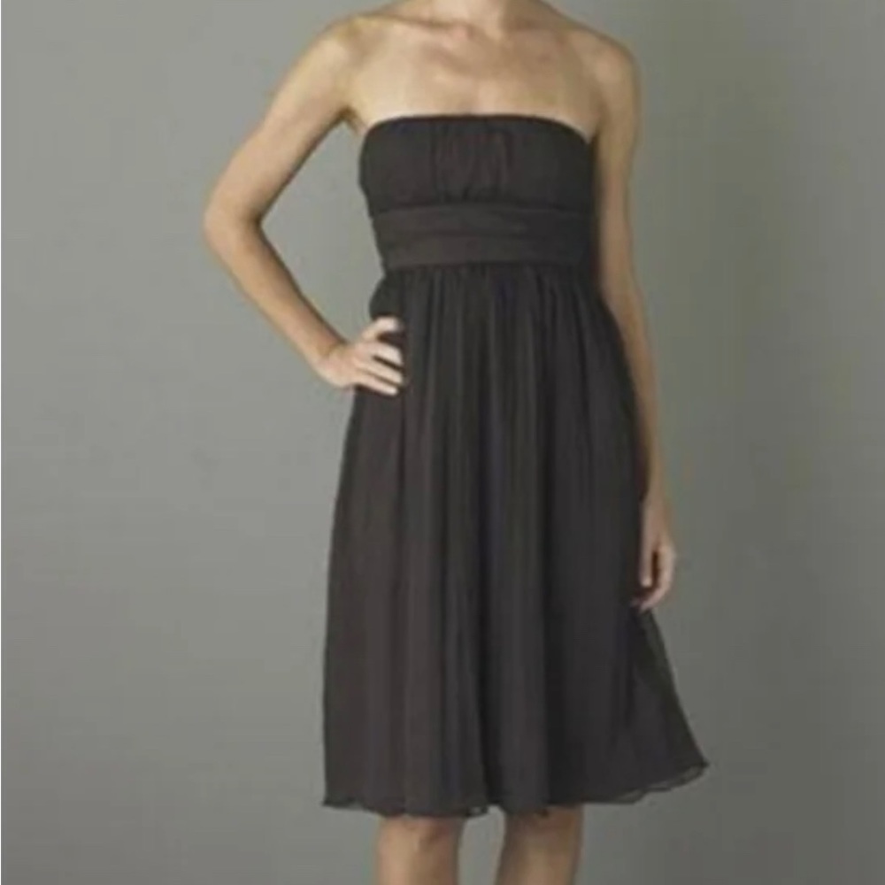 J. Crew - Aqua Blue Silk Chiffon Strapless Dress